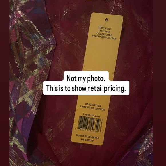TORY BURCH Silk Chiffon Tunic Top Blouse Maroon Gold Size 4 - Picture 16 of 16